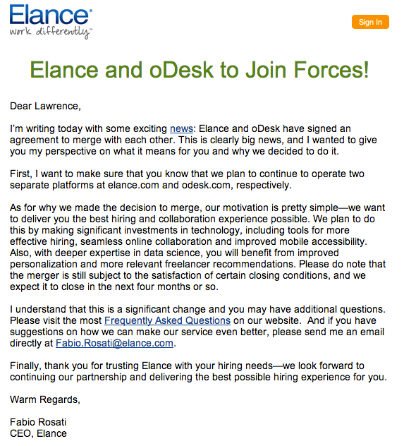 Odesk and Elance Merge